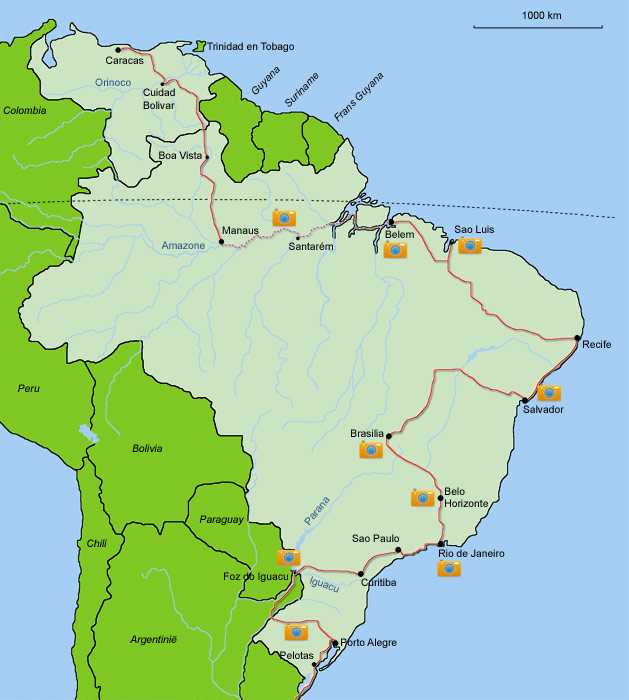 Kaart Brazilie