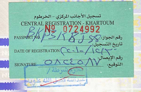 Vreemdelingenregistratie Soedan